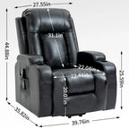 Infinite Position Power Lift Recliner with Massage and Heat, Dual USB Ports, Cup Holders, Side Pockets, Ideal for Seniors