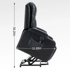 Infinite Position Power Lift Recliner with Massage and Heat, Dual USB Ports, Cup Holders, Side Pockets, Ideal for Seniors