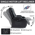 Infinite Position Power Lift Recliner with Massage and Heat, Dual USB Ports, Cup Holders, Side Pockets, Ideal for Seniors