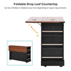 53 Farmhouse Kitchen Island With Two Tempered Glass Cabinet Doors(no include stool)