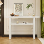 Elegant Minimalist Console Table with Rounded Edges and Sturdy Shelf Design for Entryway