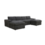 132W 6 - Piece U-Shaped Corduroy Modular Sectional Sofa Couch