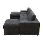 132W 6 - Piece U-Shaped Corduroy Modular Sectional Sofa Couch