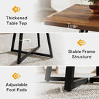 31.5 Inches Wood Square Dinner Table with Metal Base