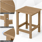 Gymax 2PCS 14 Patio Adirondack Side Table HDPE Square Weather