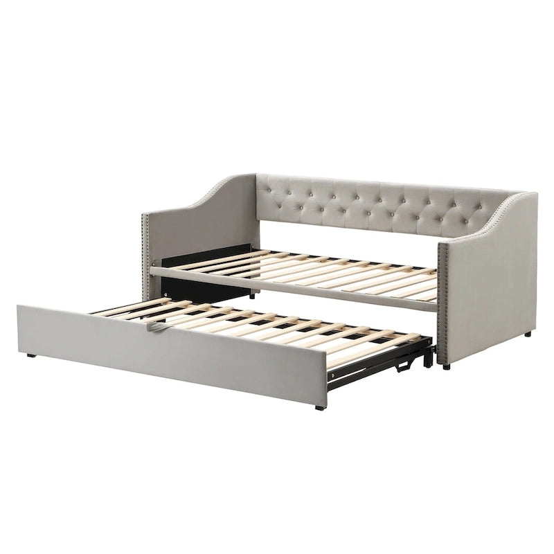 Modern Twin Size Daybed with Pop Up Trundle