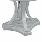Antique Gray Retro 5-Piece Wooden Dining Table Set with Extendable Round Table & 4 Chairs