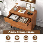 Gymax 3-Drawer Dresser w/ Metal Support Legs & Anti-tipping Kit for