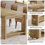 86.61 Inch Farmhouse Wood Dining Table for 6-8