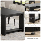 86.61 Inch Farmhouse Wood Dining Table for 6-8