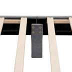 Modern Velvet Upholstered Platform Bed with Channel Headboard and Wooden Slats