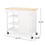 Westcliffe Contemporary Kitchen Cart with Wheels by Christopher Knight Home - 41.75 W x 18.90 D x 35.25 H