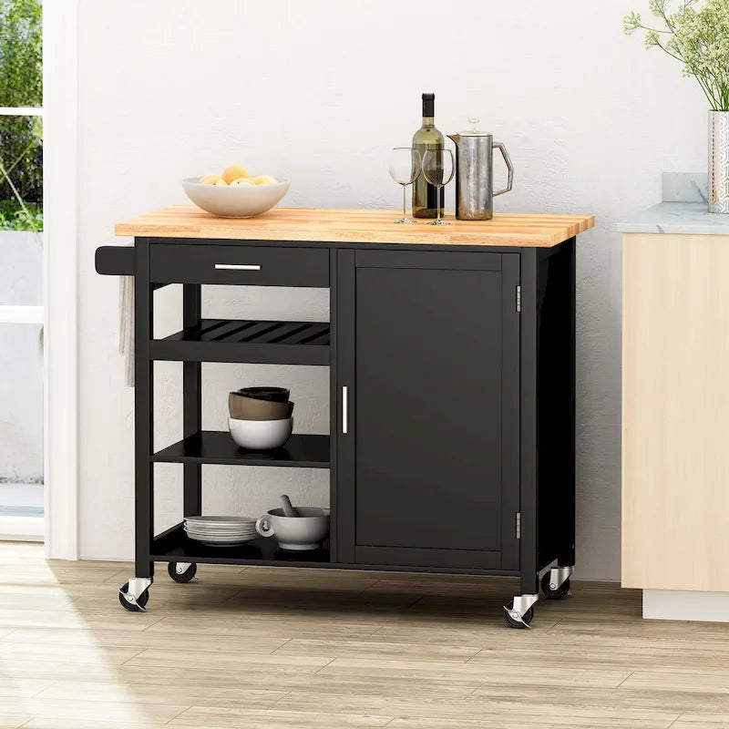 Westcliffe Contemporary Kitchen Cart with Wheels by Christopher Knight Home - 41.75 W x 18.90 D x 35.25 H