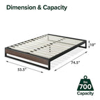 Priage by ZINUS GOOD DESIGN Winner 10 Inch Grey Wash Bamboo and Metal Platforma Bed