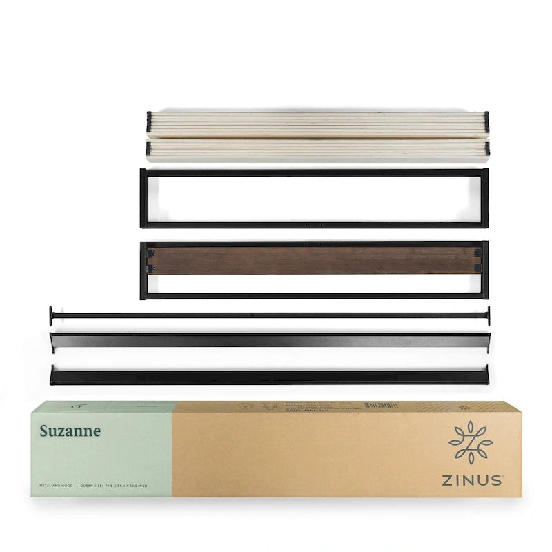 Priage by ZINUS GOOD DESIGN Winner 10 Inch Grey Wash Bamboo and Metal Platforma Bed