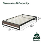 Priage by ZINUS GOOD DESIGN Winner 10 Inch Grey Wash Bamboo and Metal Platforma Bed