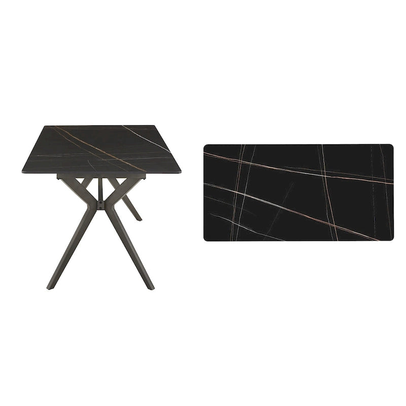 Vaduz 70 Iron Grey Metal Base 4-6 Person Dining Table