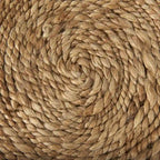 Mercana Allium Brown Woven Wool Round Pouf