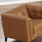 Hydeline Arvo Top Grain Leather Sofa Loveseat and Chair Set with Feather, Memory Foam and Springs