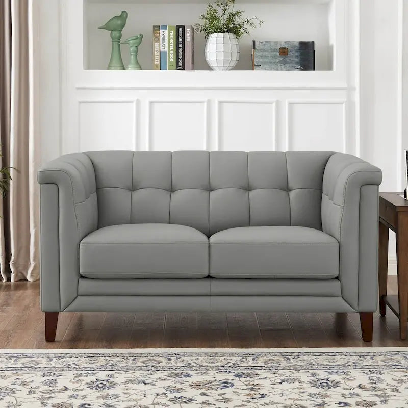 Hydeline Arvo Top Grain Leather Sofa Loveseat and Chair Set with Feather, Memory Foam and Springs