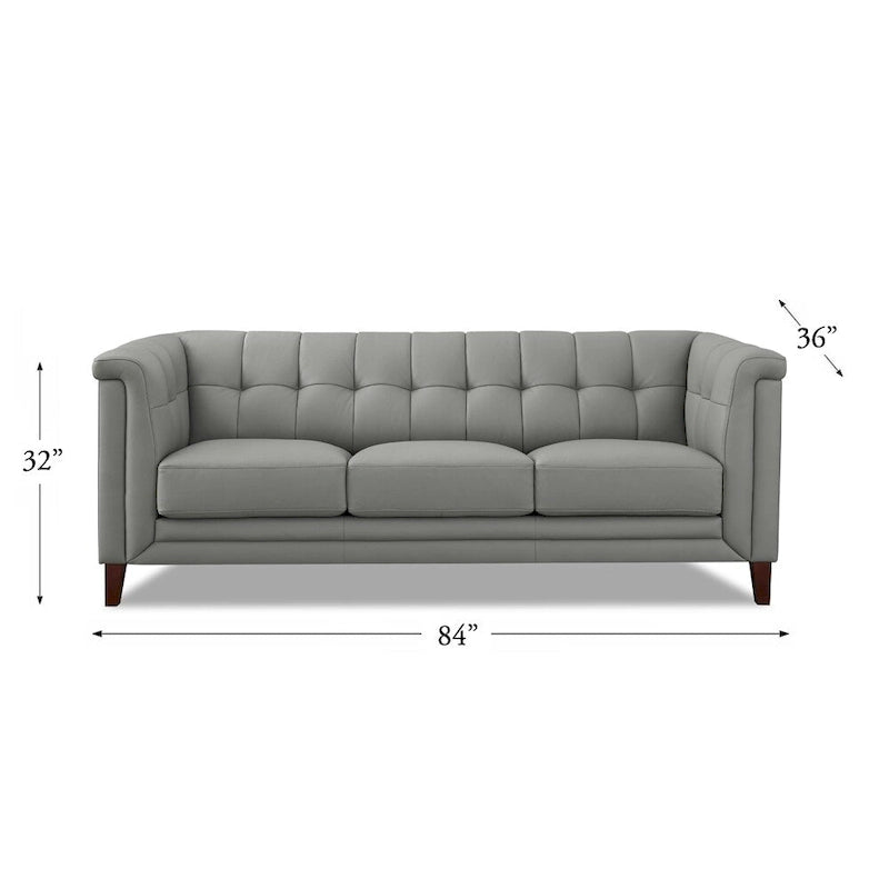 Hydeline Arvo Top Grain Leather Sofa Loveseat and Chair Set with Feather, Memory Foam and Springs