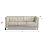 Hydeline Arvo Top Grain Leather Sofa Loveseat and Chair Set with Feather, Memory Foam and Springs