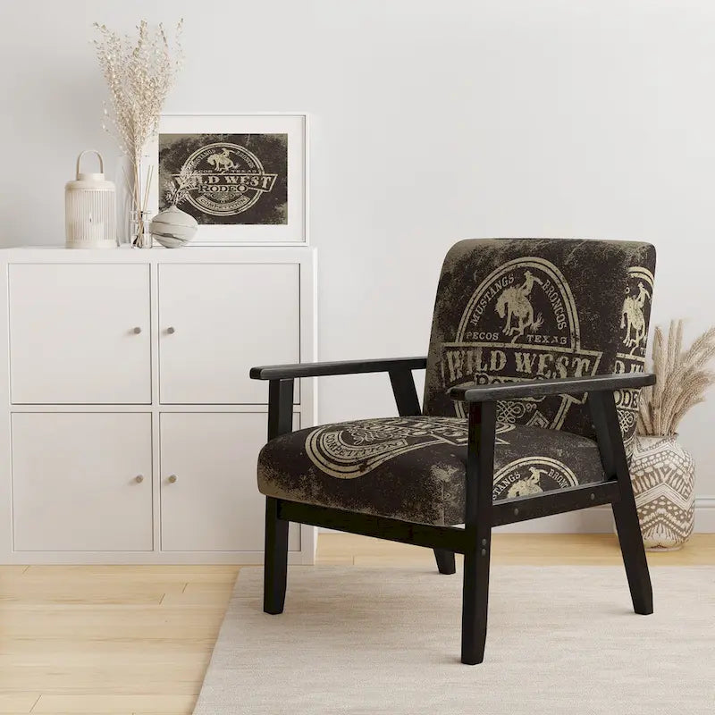 Designart Wild West Rodeo Upholstered Farmhouse Contemporary Accent Chair - Arm Chair