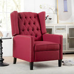27 Wide Upholstered Manual Recliner, Wing Sofa Chair with Wood Legs