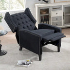 27 Wide Upholstered Manual Recliner, Wing Sofa Chair with Wood Legs