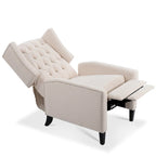 27 Wide Upholstered Manual Recliner, Wing Sofa Chair with Wood Legs