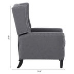27 Wide Upholstered Manual Recliner, Wing Sofa Chair with Wood Legs