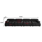 138 Convertible Modular Sectional Sofa, Luxury Modern 4-Seat Wide Couch Sectional for Living Room Bedroom Office Apartment