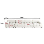 138 Convertible Modular Sectional Sofa, Luxury Modern 4-Seat Wide Couch Sectional for Living Room Bedroom Office Apartment