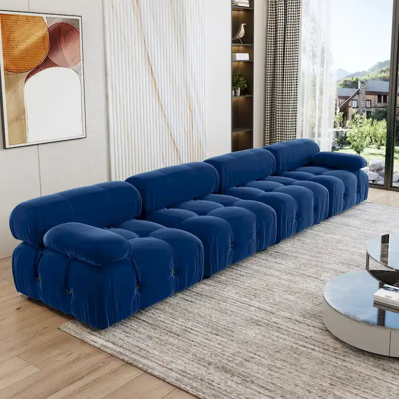 138 Convertible Modular Sectional Sofa, Luxury Modern 4-Seat Wide Couch Sectional for Living Room Bedroom Office Apartment