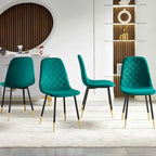 Howtai Upholstered Velvet Chair Armless Set of 4 for Kitchen,Home