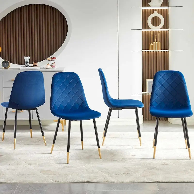 Howtai Upholstered Velvet Chair Armless Set of 4 for Kitchen,Home