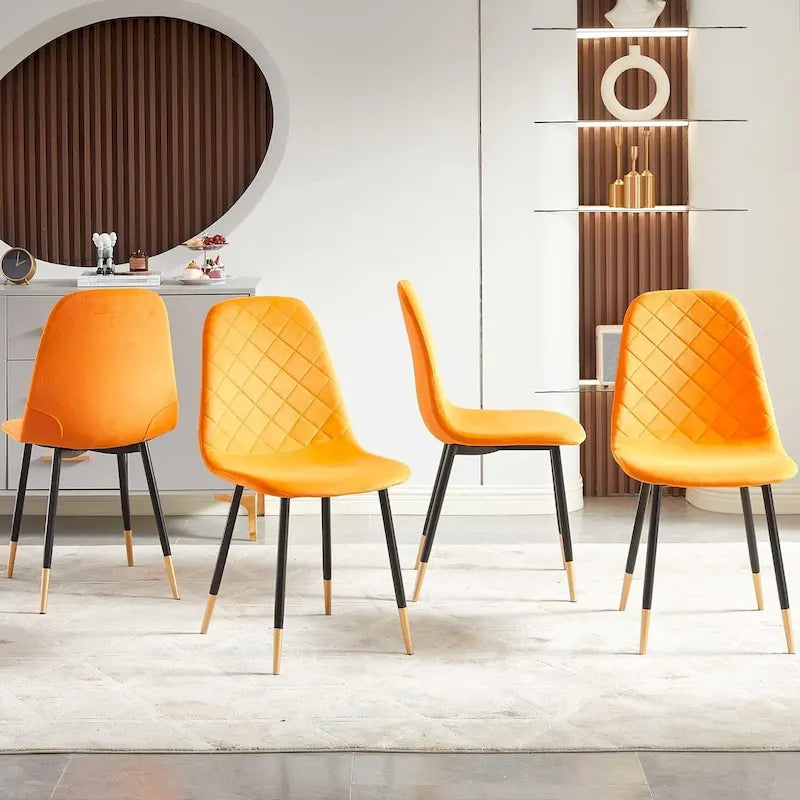 Howtai Upholstered Velvet Chair Armless Set of 4 for Kitchen,Home
