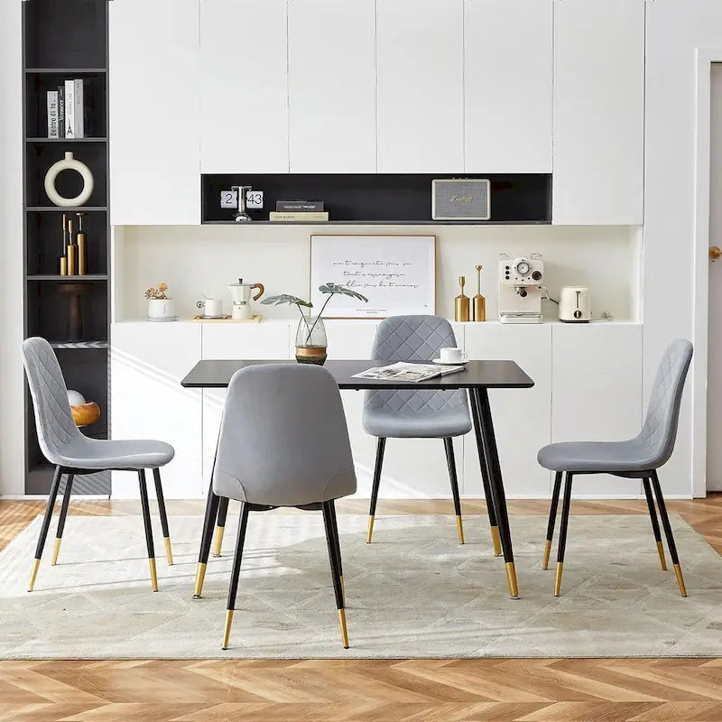 Howtai Upholstered Velvet Chair Armless Set of 4 for Kitchen,Home