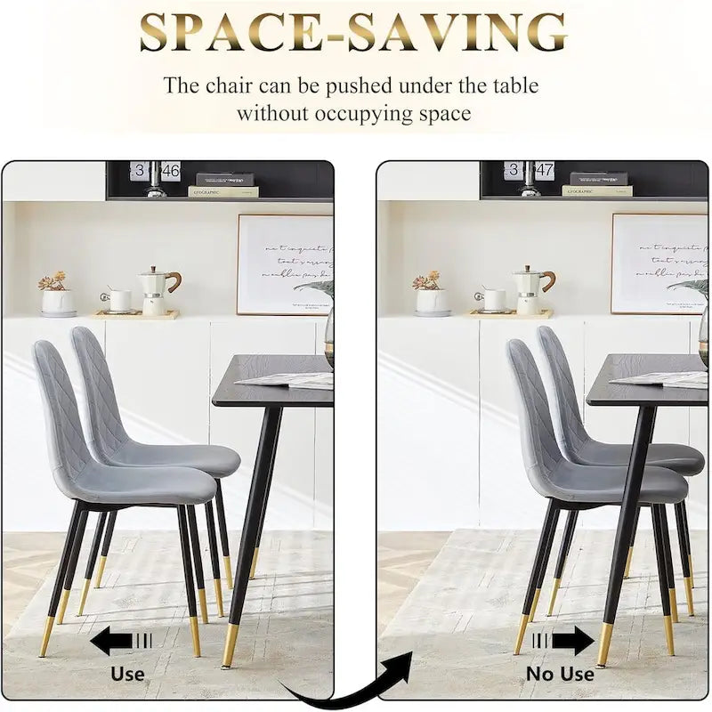 Howtai Upholstered Velvet Chair Armless Set of 4 for Kitchen,Home
