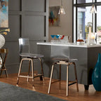 Nova Round Glass Top Vortex Iron Base 5-Piece Counter Height Dining Set by iNSPIRE Q Bold