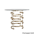 Nova Round Glass Top Vortex Iron Base 5-Piece Counter Height Dining Set by iNSPIRE Q Bold