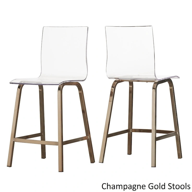 Nova Round Glass Top Vortex Iron Base 5-Piece Counter Height Dining Set by iNSPIRE Q Bold