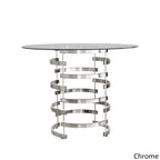 Nova Round Glass Top Vortex Iron Base 5-Piece Counter Height Dining Set by iNSPIRE Q Bold