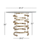 Nova Round Glass Top Vortex Iron Base 5-Piece Counter Height Dining Set by iNSPIRE Q Bold