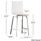 Nova Round Glass Top Vortex Iron Base 5-Piece Counter Height Dining Set by iNSPIRE Q Bold