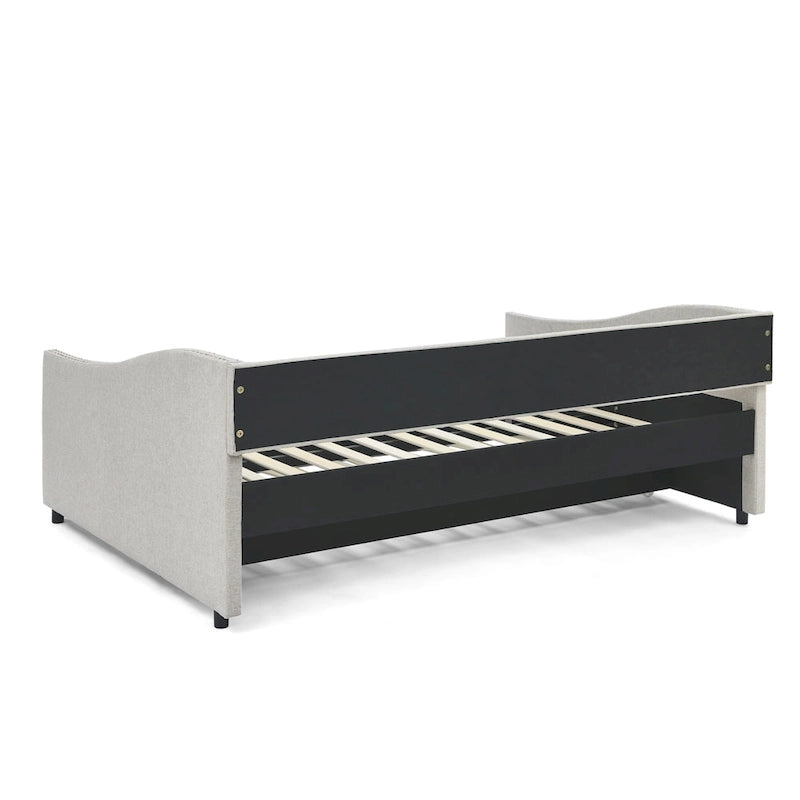 Upholstered Tufted Sofa Bed with Trundle
