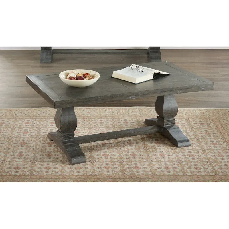 50 Solid Wood Pedestal Coffee Table