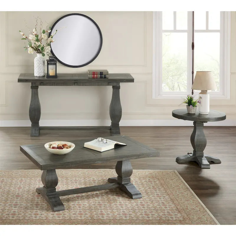 50 Solid Wood Pedestal Coffee Table