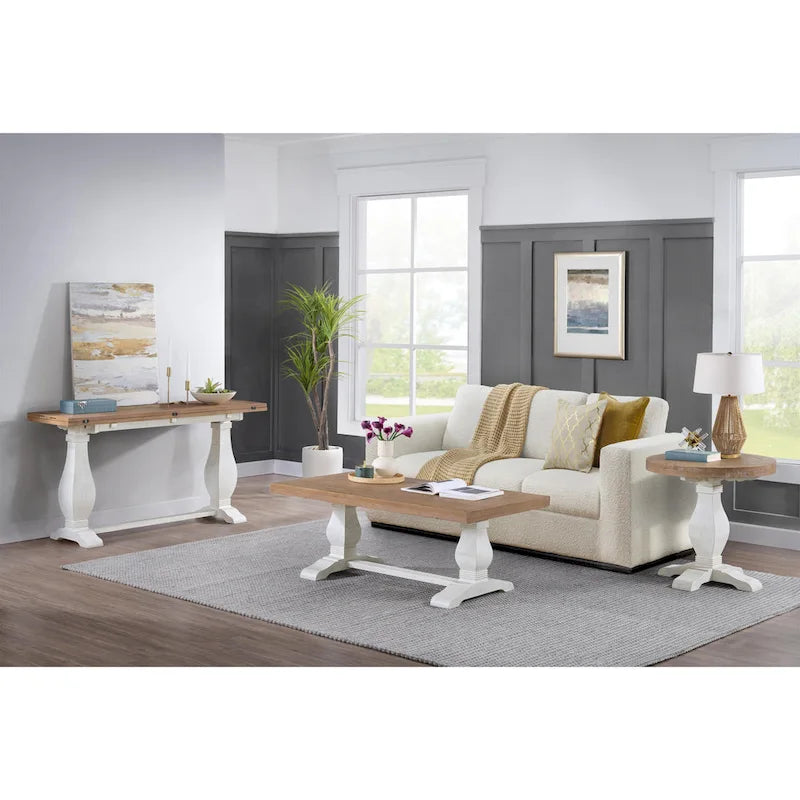 50 Solid Wood Pedestal Coffee Table