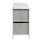5 Drawer Storage Chest with Wood Top & Dark Fabric Pull Drawers